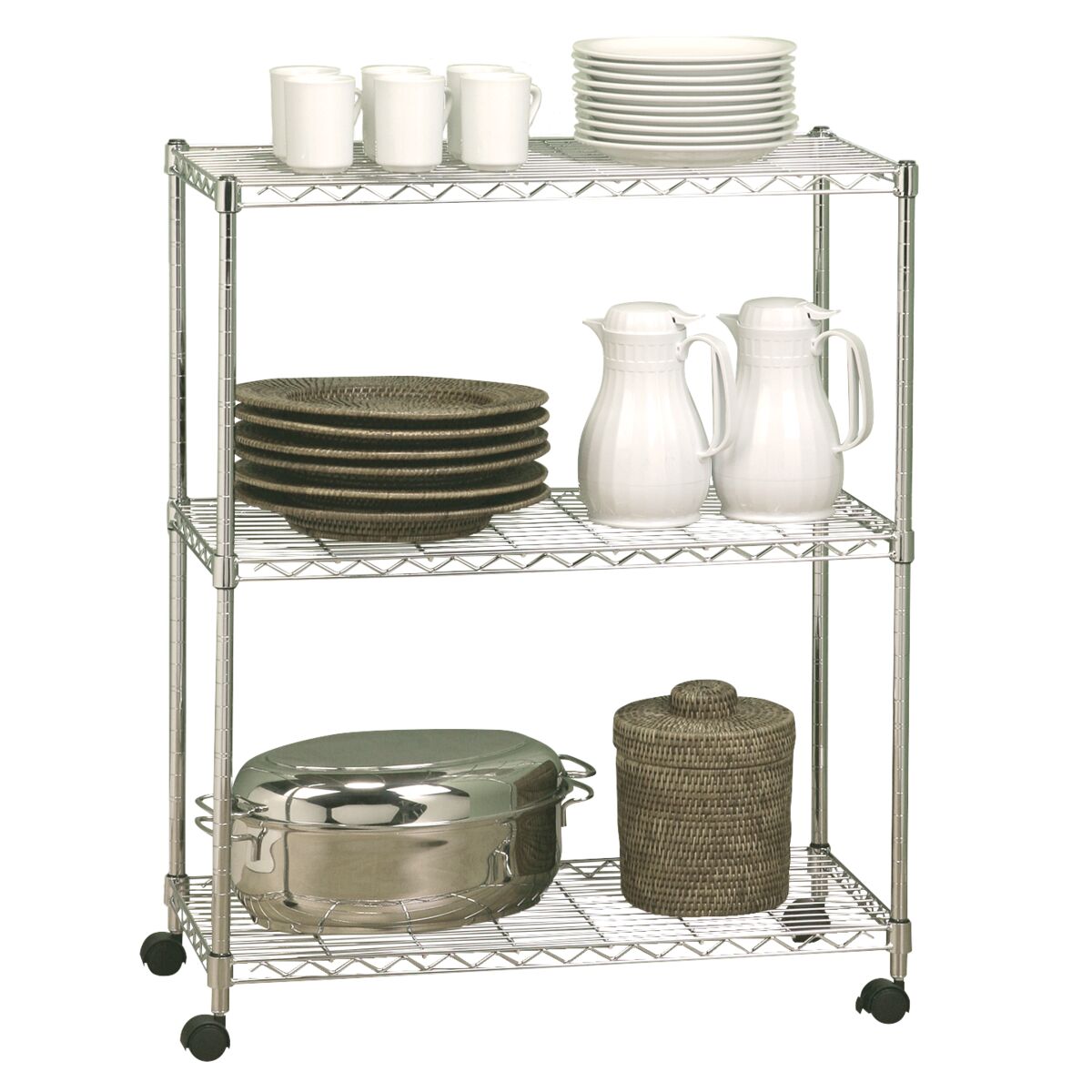 Seville Classics 3Tier Rectangular Stainless Steel Kitchen Shelf with